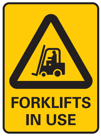 Forklift in use