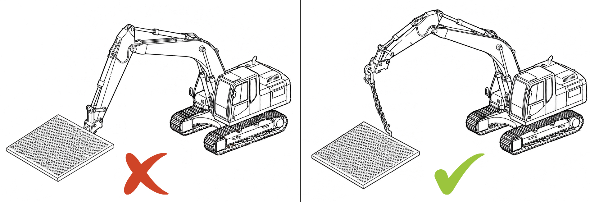 This diagram shows the incorrect and correct lifting technique.