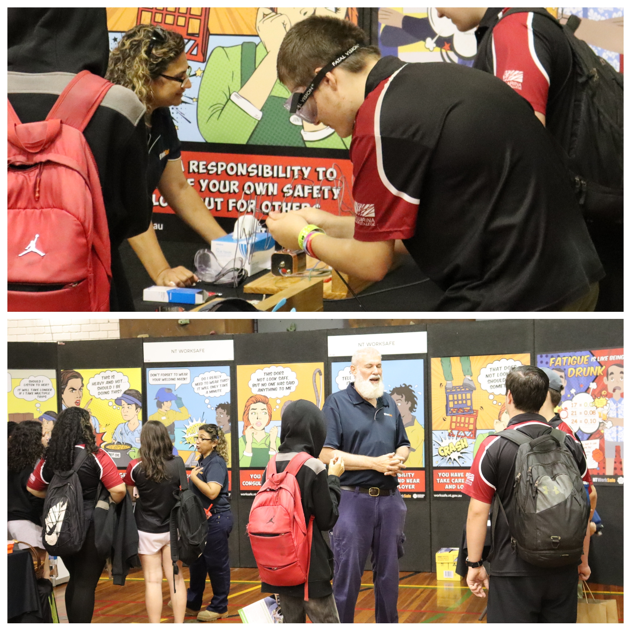 NT WorkSafe inspectors engage students in the activities to learn more about fatigue and their WHS rights and responsibilities. NT WorkSafe inspectors engage students in the activities to learn more about fatigue and their WHS rights and responsibilities.