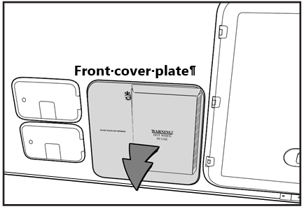 Remove the hot water heater cover plate. Make sure to let it cool first if the appliance has recently been used. Remove the hot water heater cover plate. Make sure to let it cool first if the appliance has recently been used.
